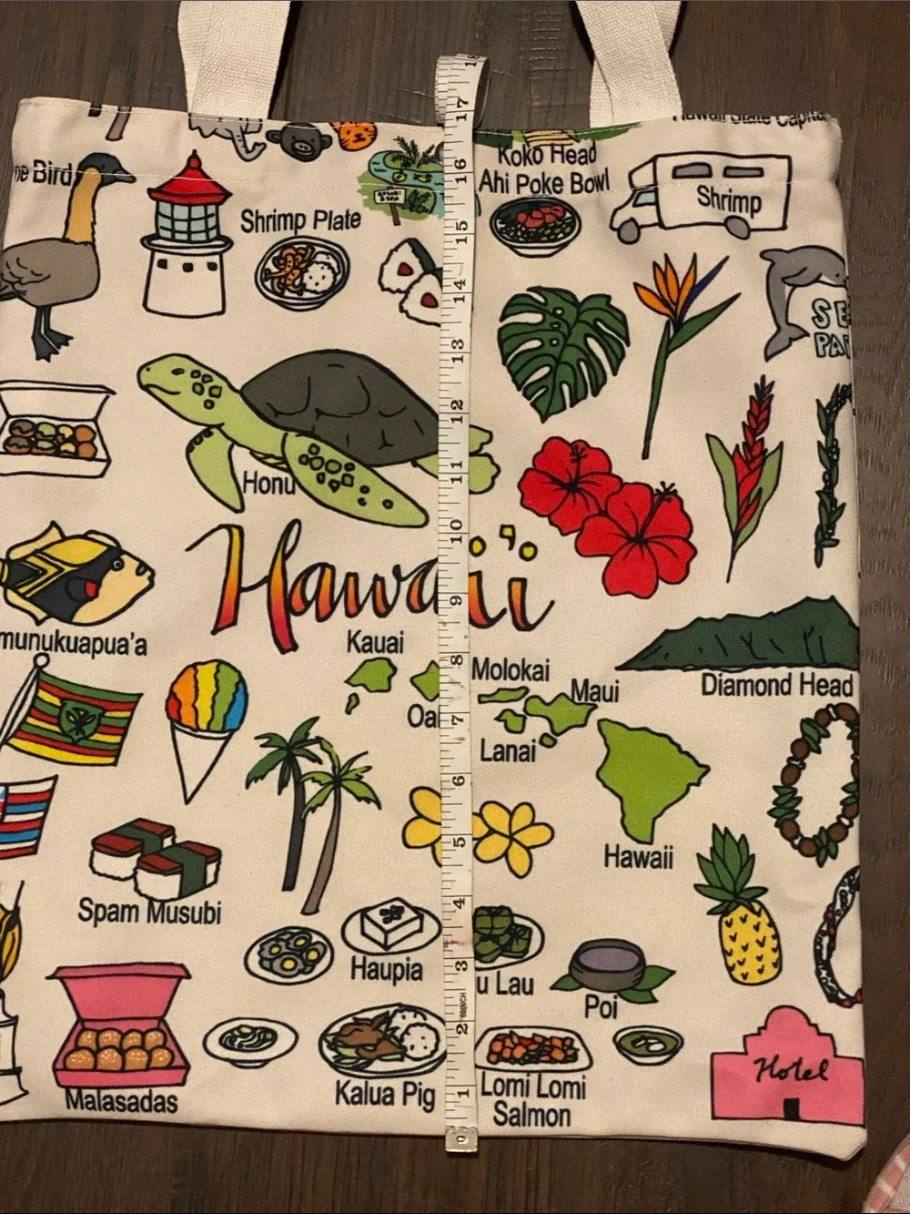 NWT Island Sense Hawaii Illustrated Tote Bag🩶🖤